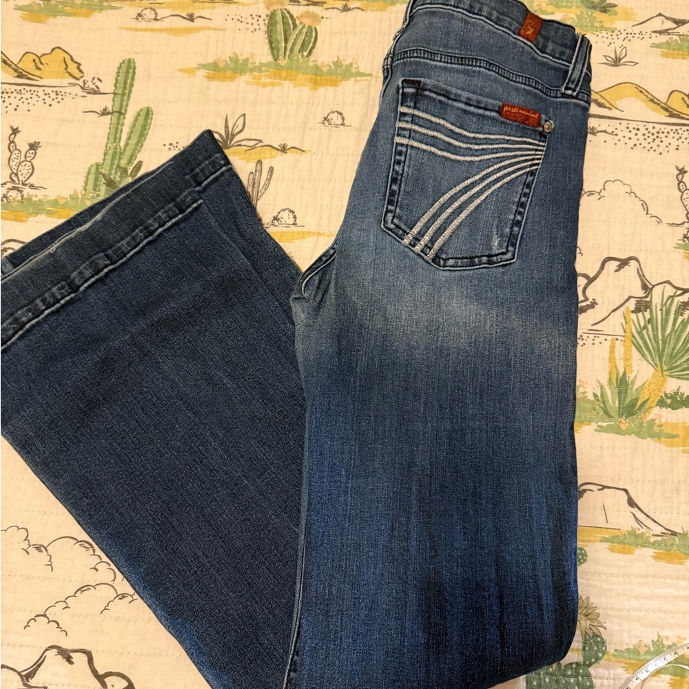 7 For All Mankind Dark Blue Flare Jeans